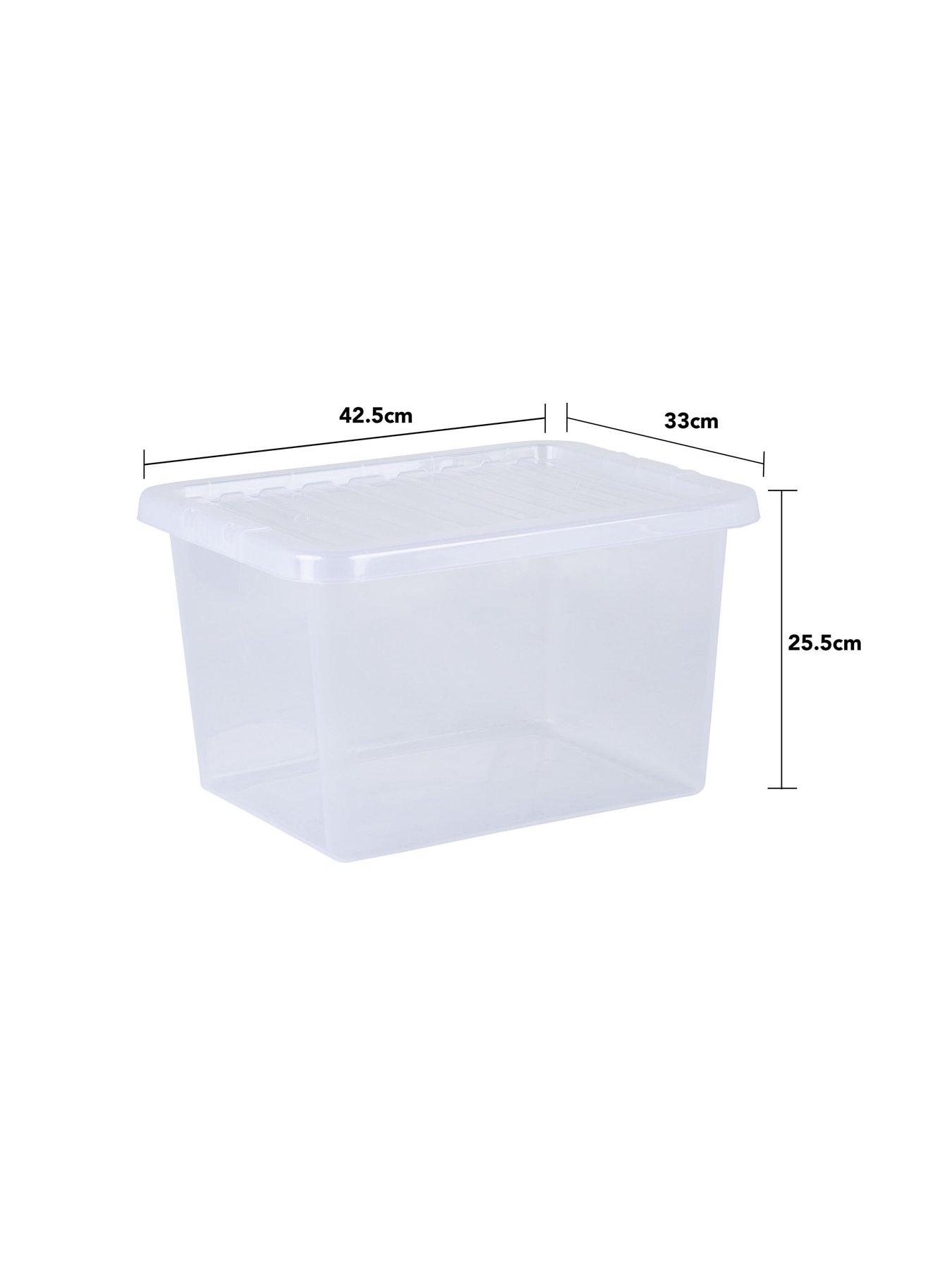  image of wham-set-of-5-clear-crystal-plastic-storage-boxes-ndash-25-litres-each