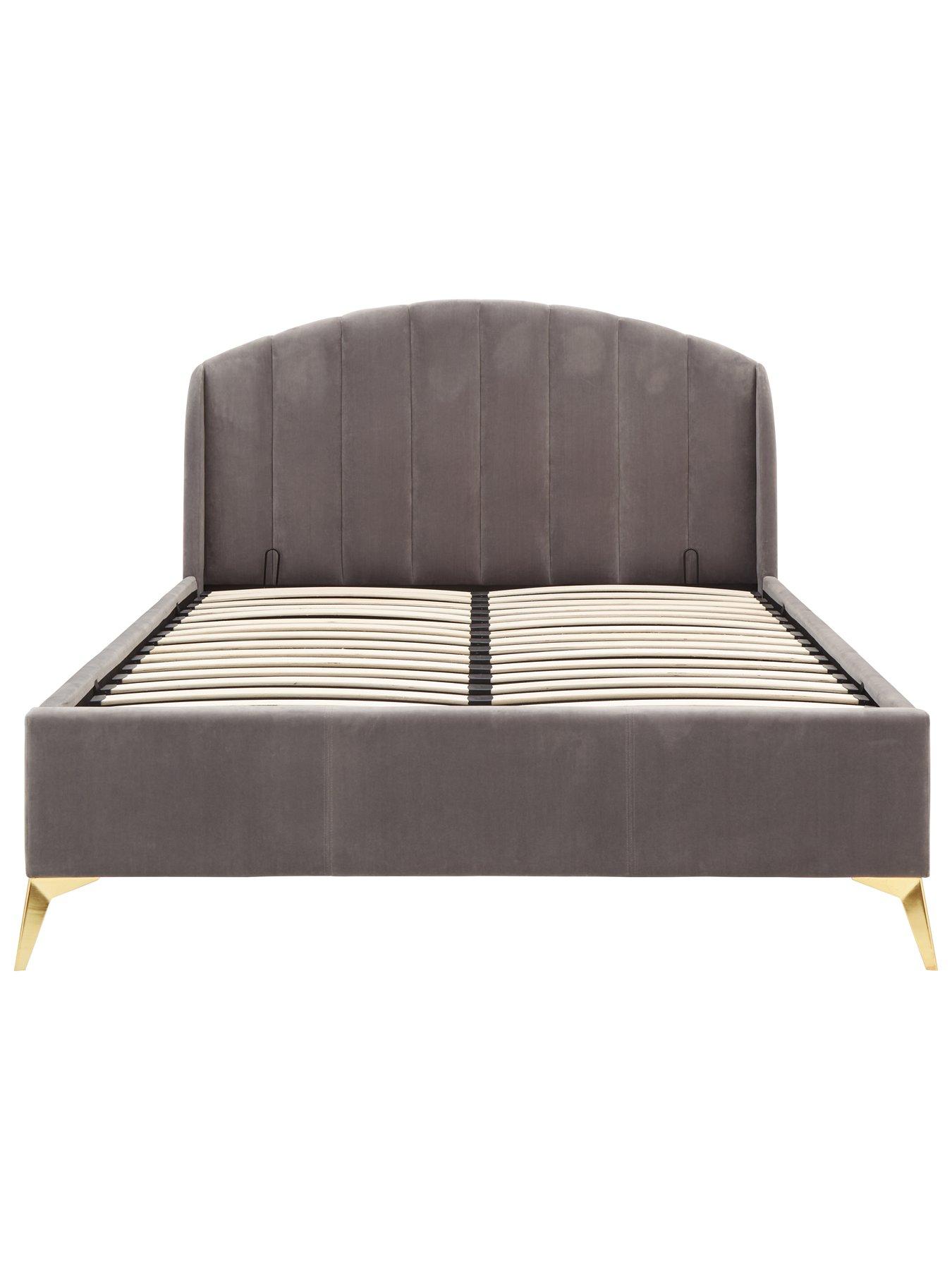  image of gfw-pettine-end-lift-up-ottoman-storage-bed-with-sleepycastle-mattress-options-buy-amp-save-grey