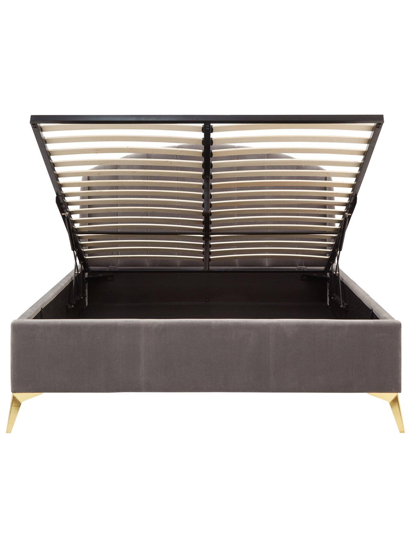  image of gfw-pettine-end-lift-up-ottoman-storage-bed-with-sleepycastle-mattress-options-buy-amp-save-grey