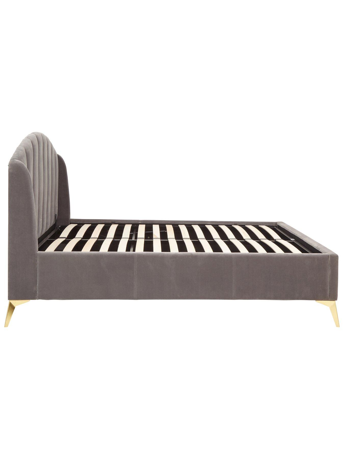  image of gfw-pettine-end-lift-up-ottoman-storage-bed-with-sleepycastle-mattress-options-buy-amp-save-grey