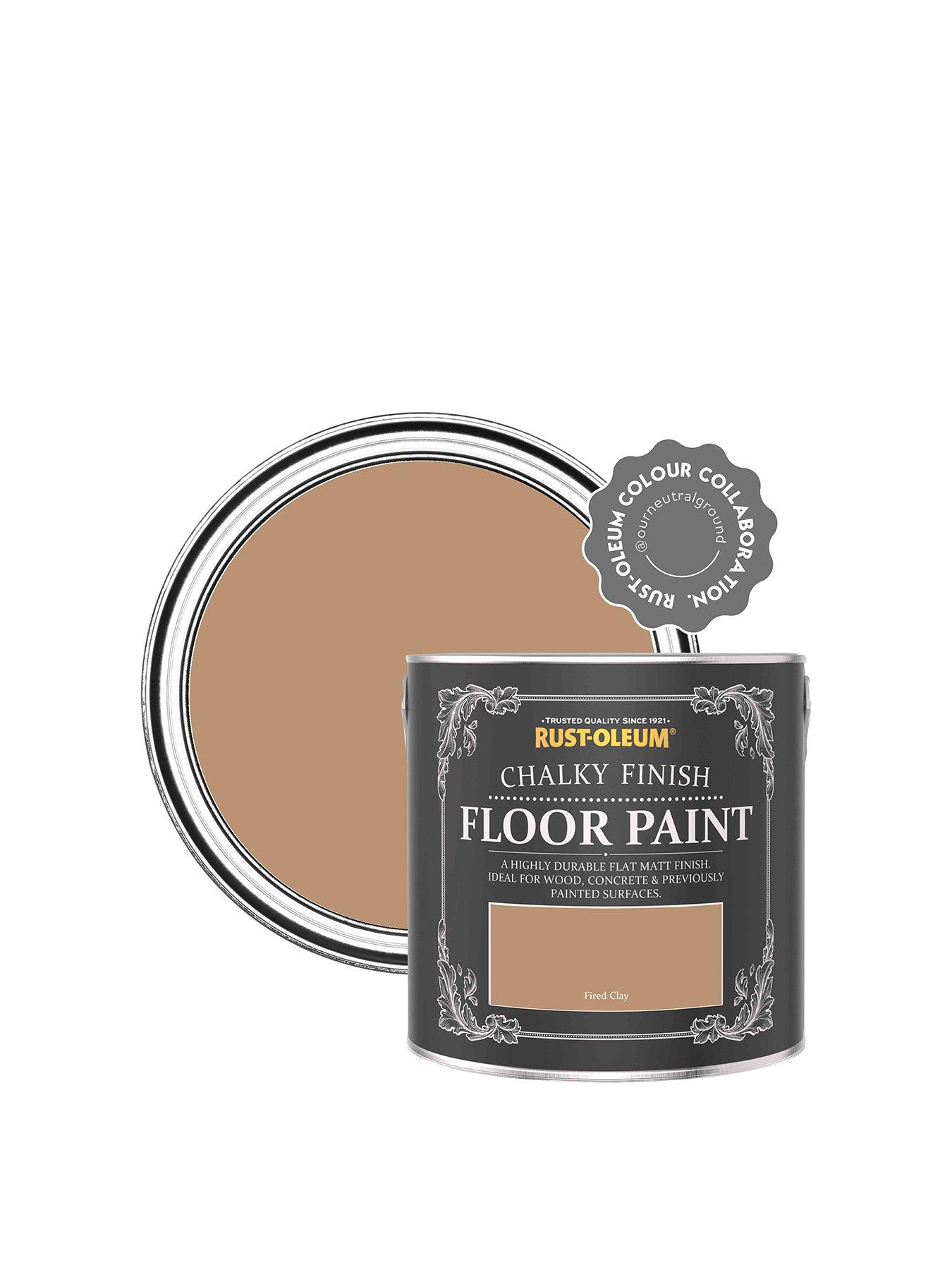 Rust Oleum Chalky Finish Floor Paint In Fired Clay 25 Litre Tin