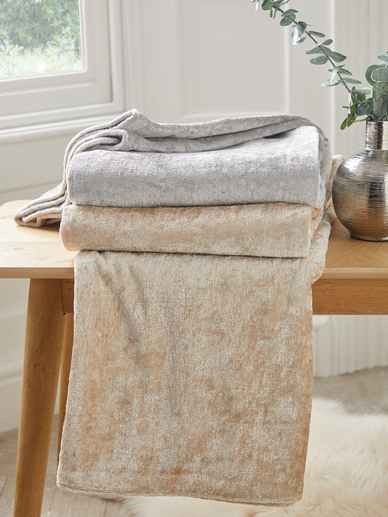 Cascade Home Laura Crushed Velvet Throw