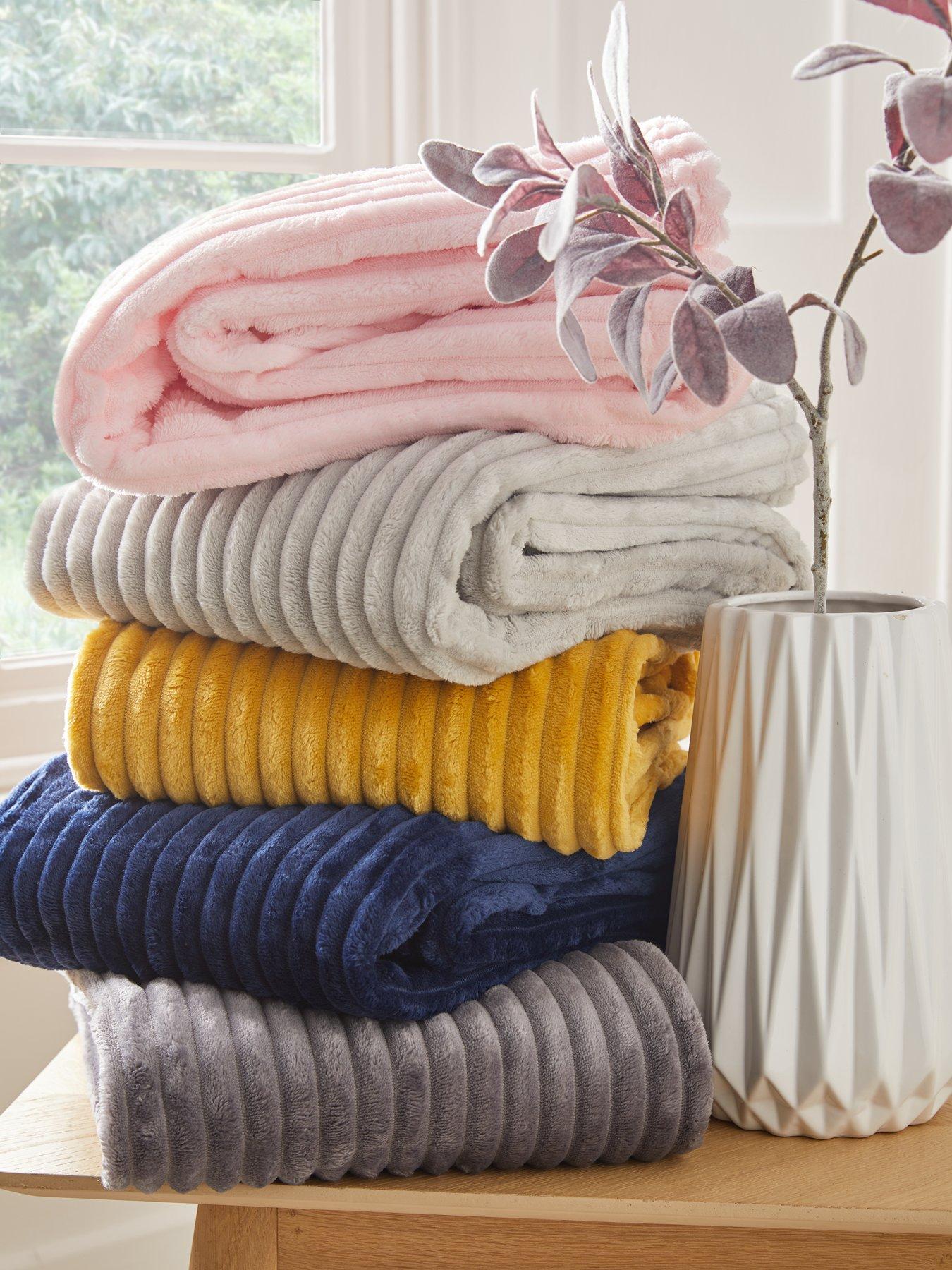 Everyday Ribbon Velour Throw