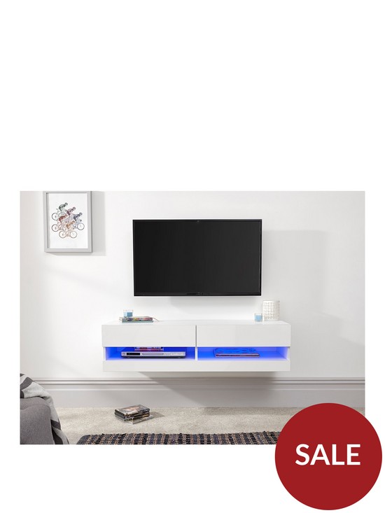 stillFront image of gfw-galicia-120-cm-floating-wall-tv-unit-with-led-lights-fits-up-to-55-inch-tv--nbspwhite
