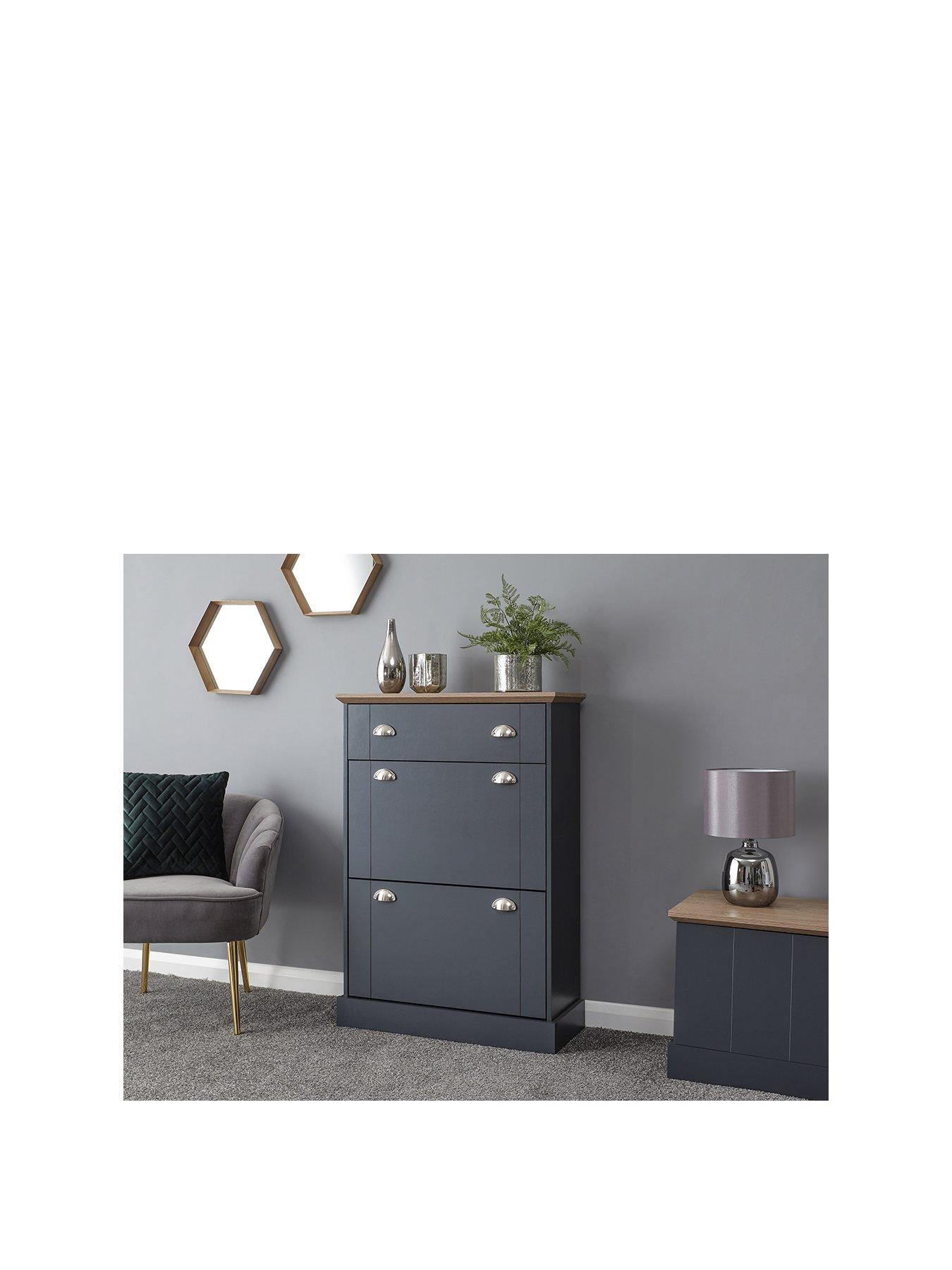 GFW Kendal Deluxe Shoe Cabinet Blue Littlewoods