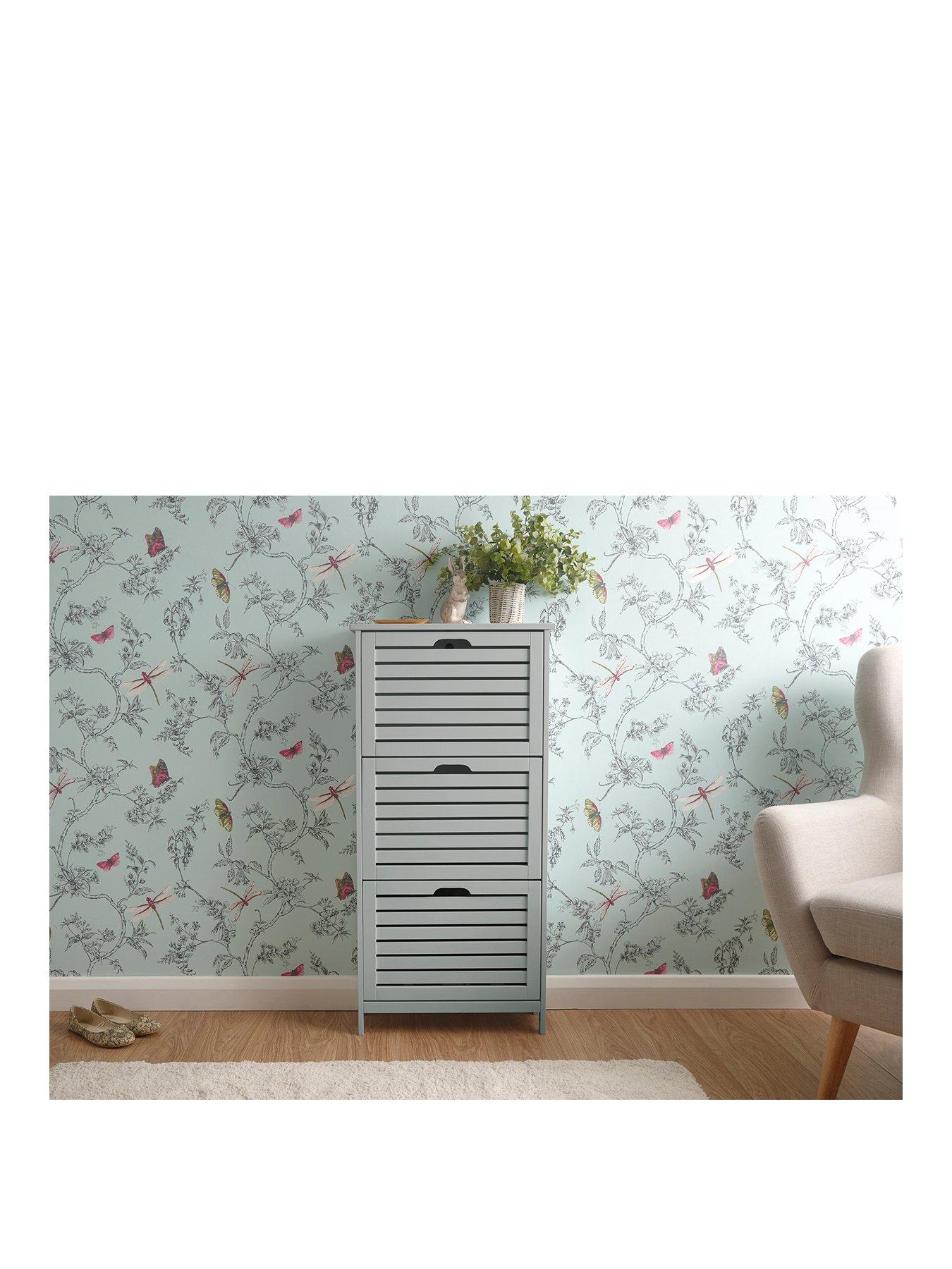 stillFront image of gfw-bergen-three-tier-shoe-cabinet-grey
