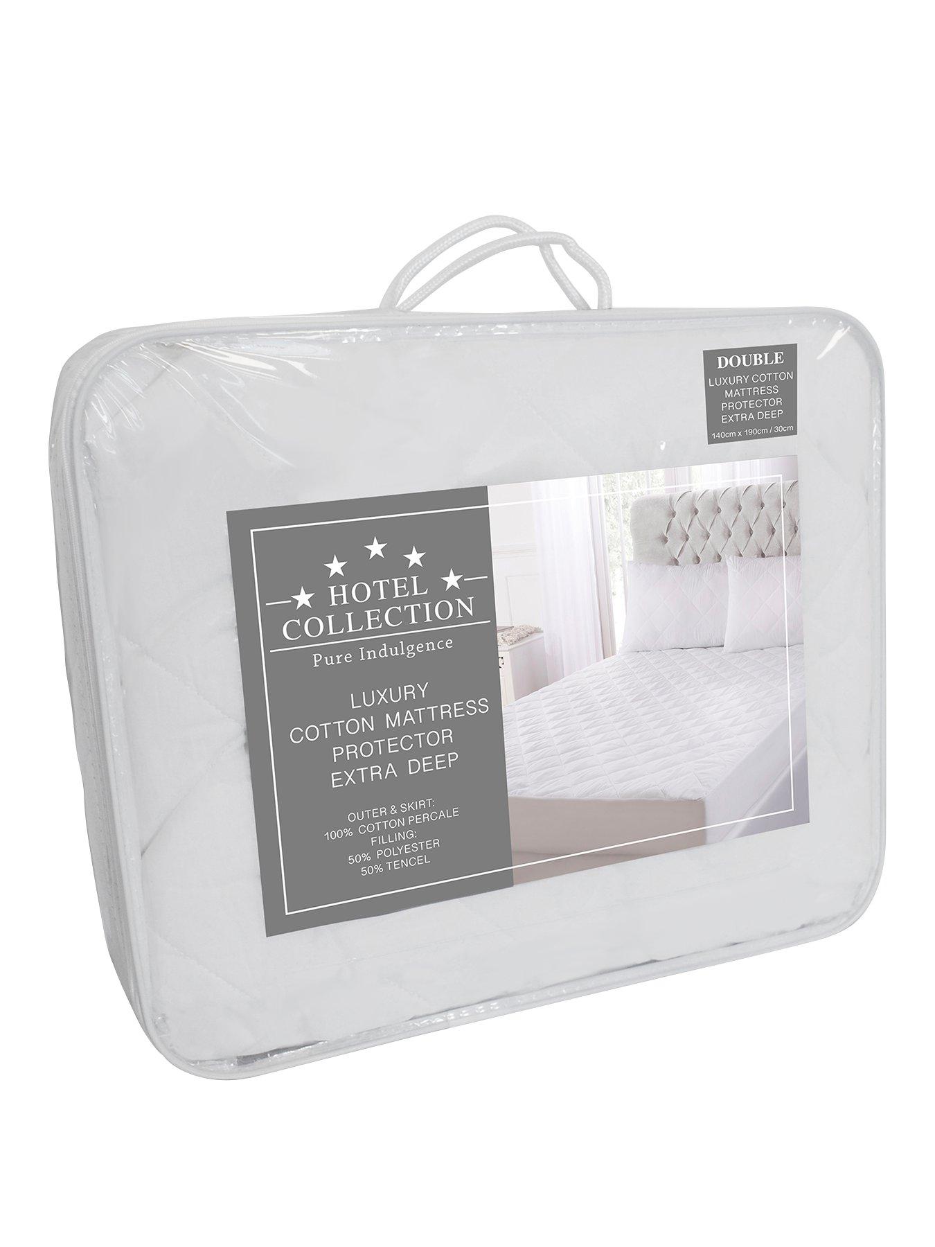 The Very Collection Hotel Collection Extra Deep 30cm Mattress Protector Sk - White