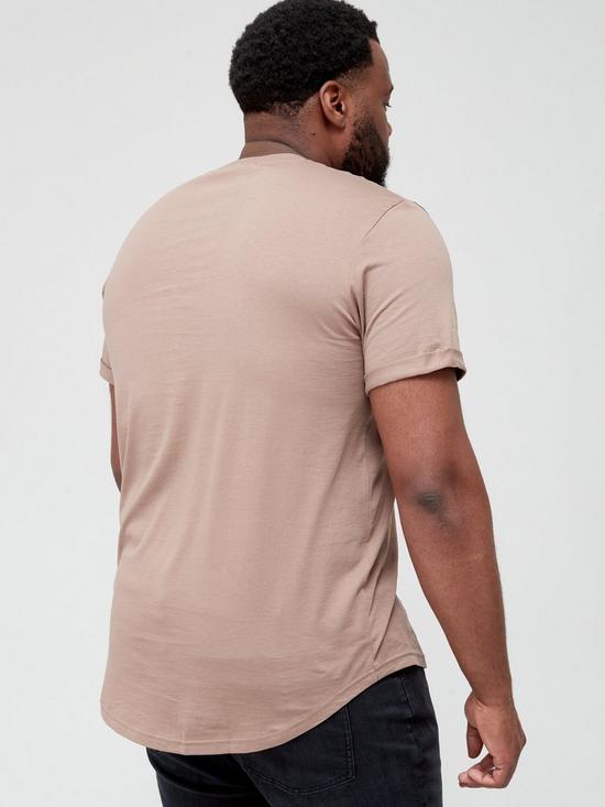 stillFront image of calvin-klein-jeans-plus-badge-turn-up-sleeve-t-shirt-light-brown