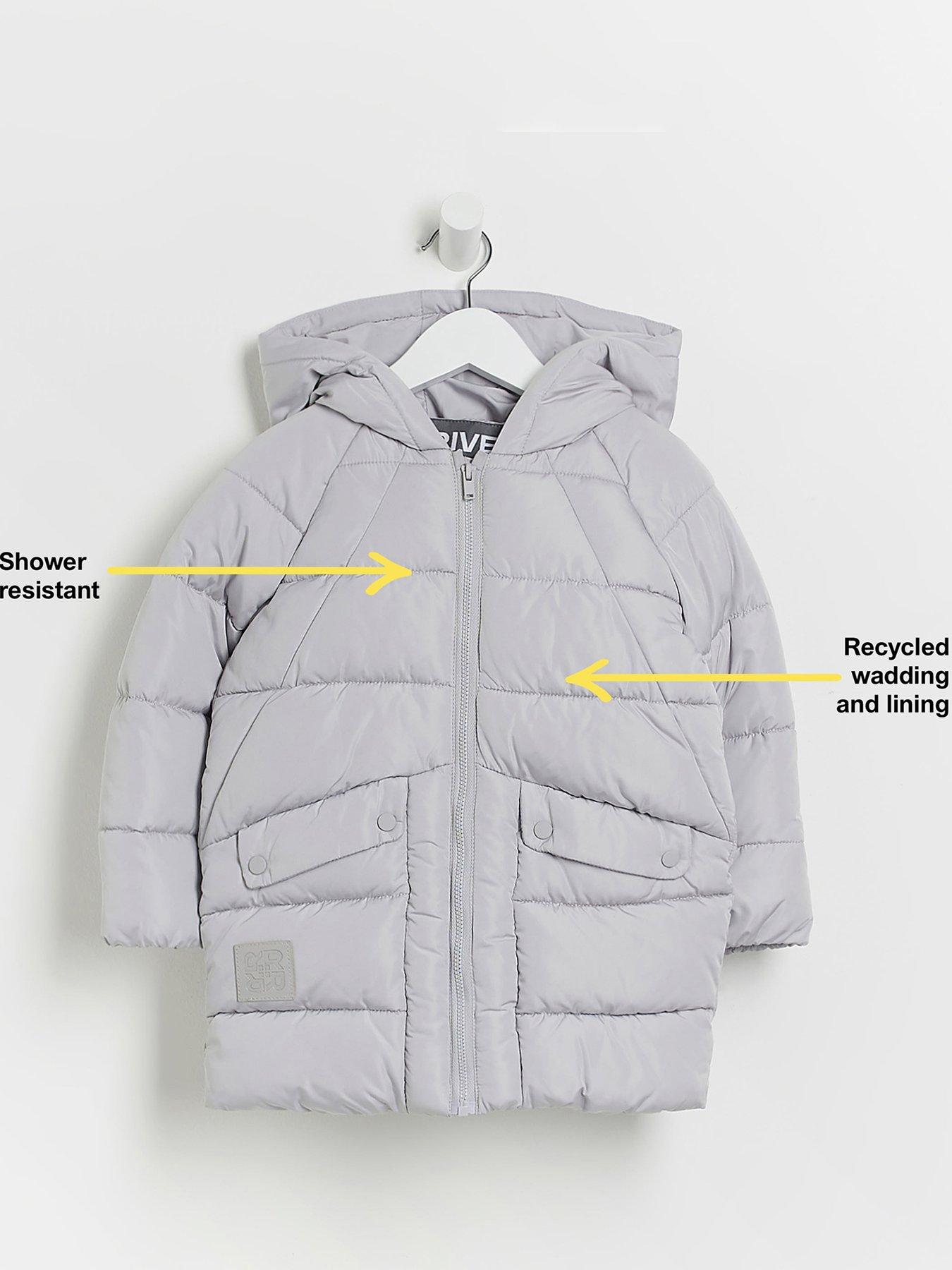  image of river-island-mini-mini-boys-padded-longline-coat-grey