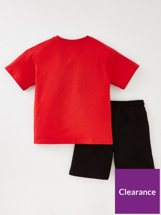 back image of sonic-the-hedgehog-twonbsppiece-skateboard-t-shirt-amp-short-set-red