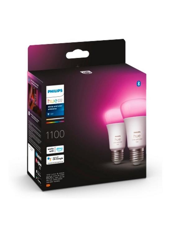 front image of philips-hue-huenbspwca-9w-a60-e27-2-pack-uk
