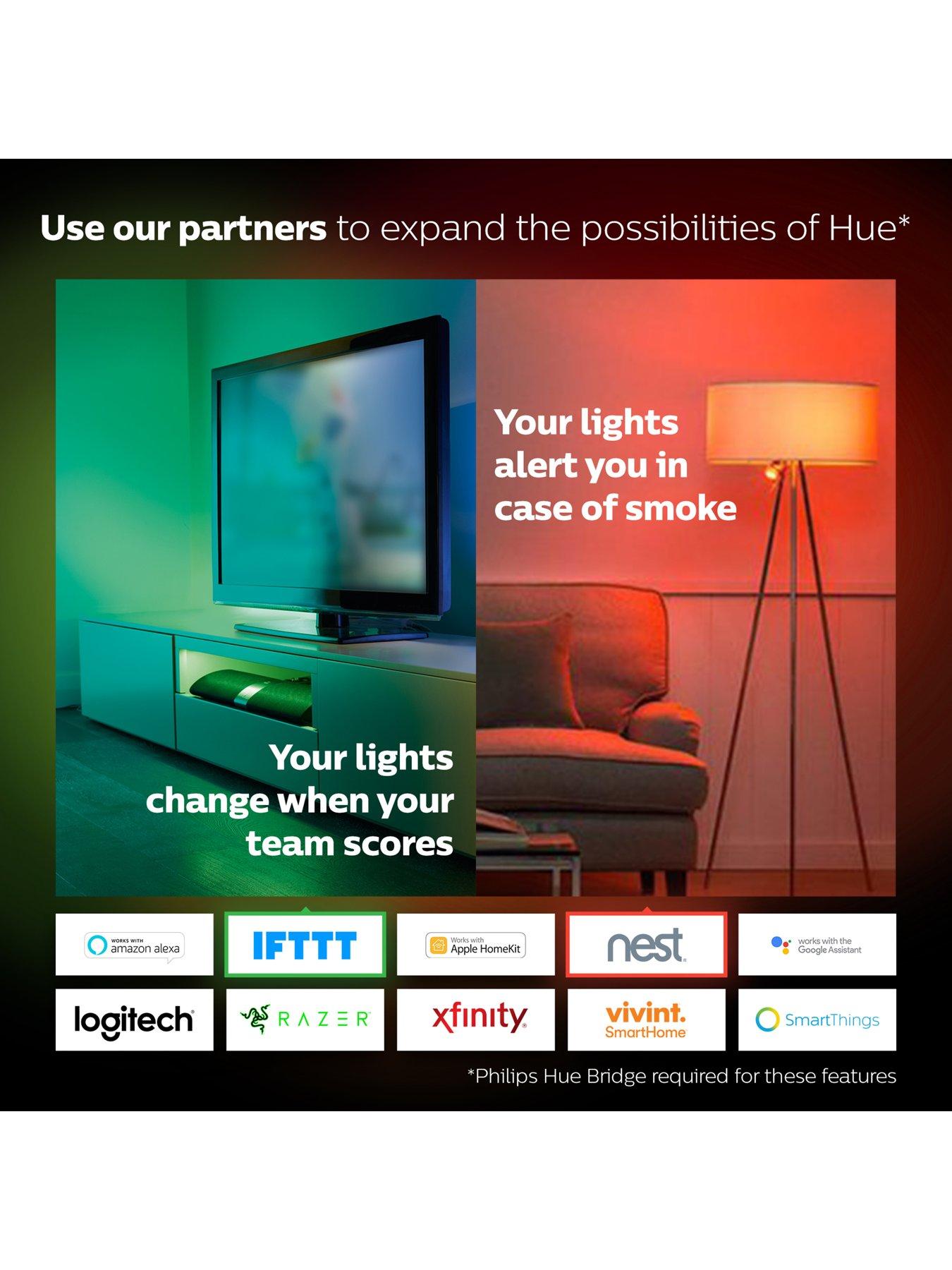  image of philips-hue-hue-white-amp-colour-ambiance-smart-bulb-2-pack-b22-starter-kit