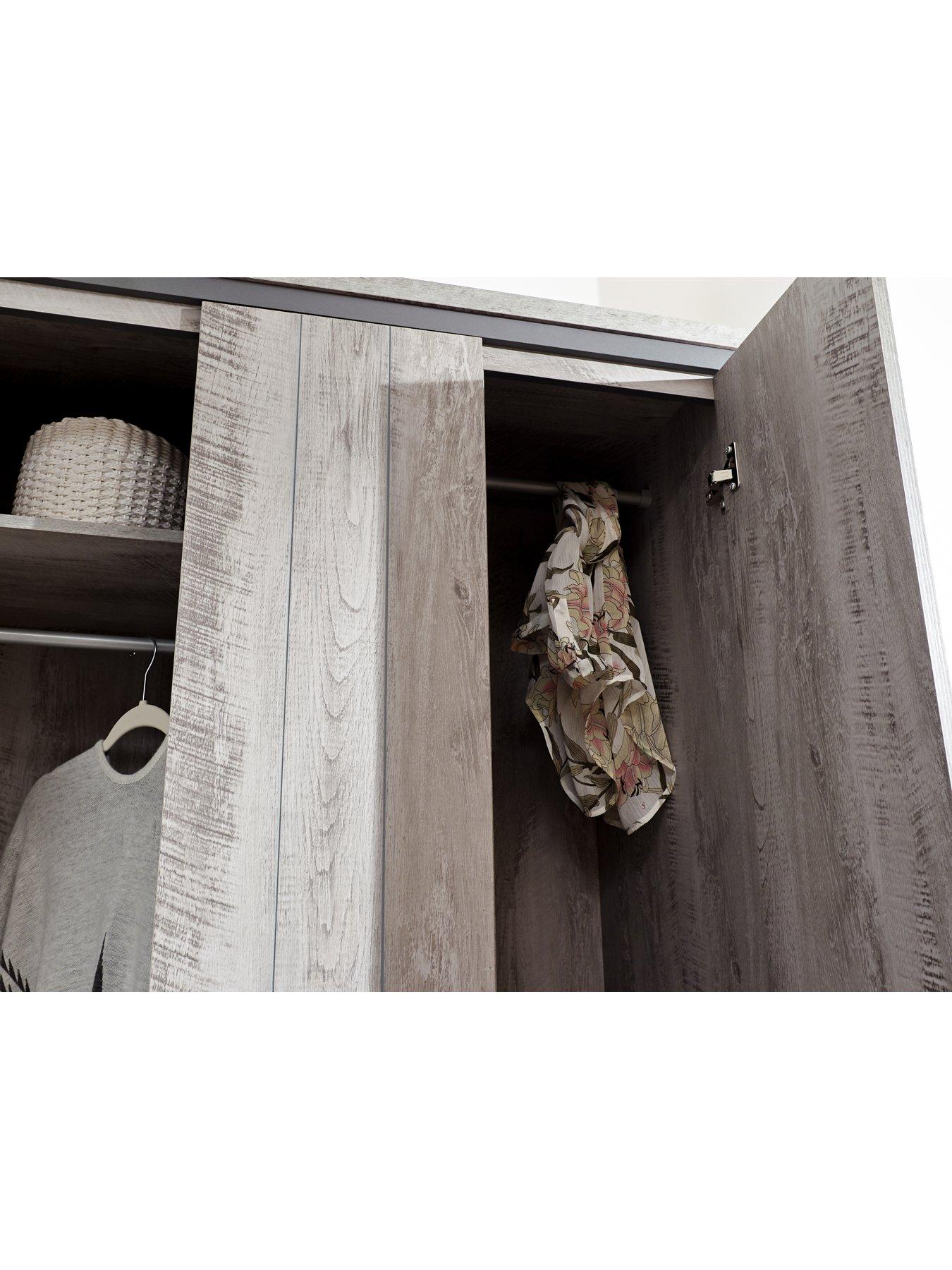  image of gfw-boston-4-piece-package-3-door-wardrobe-4-drawer-chest-2-bedside-chests-grey