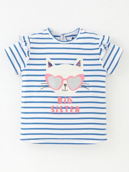 front image of mini-v-by-very-girls-big-sister-short-sleeve-t-shirt-bluewhite
