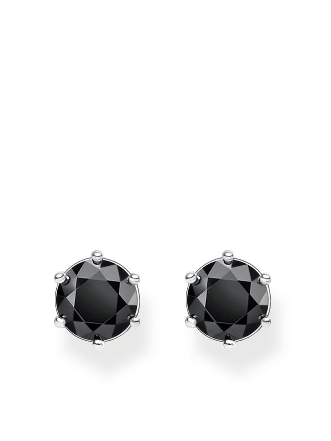 undefined Black Stone Ear Studs