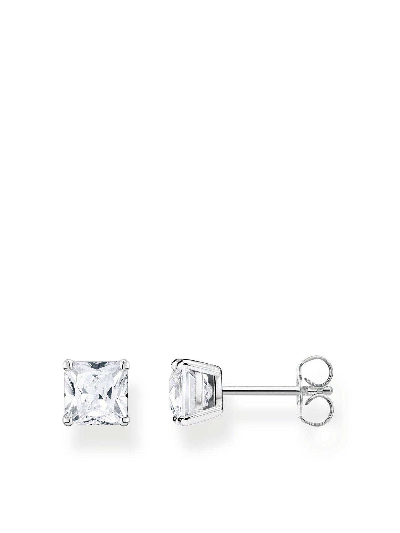 undefined Ear Studs with White Stones