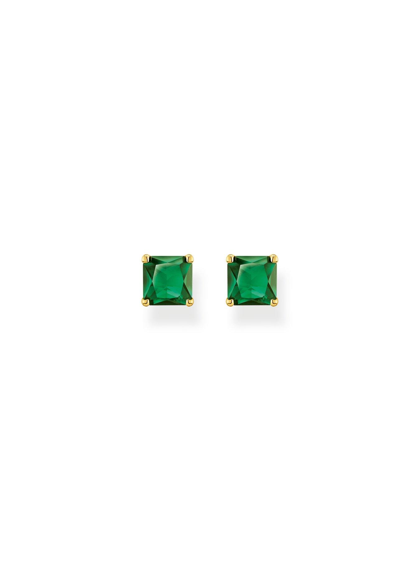  image of thomas-sabo-ear-studs-with-green-stones