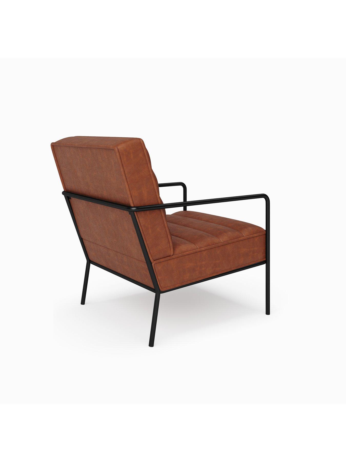  image of dorel-home-bookham-faux-leather-accent-chair