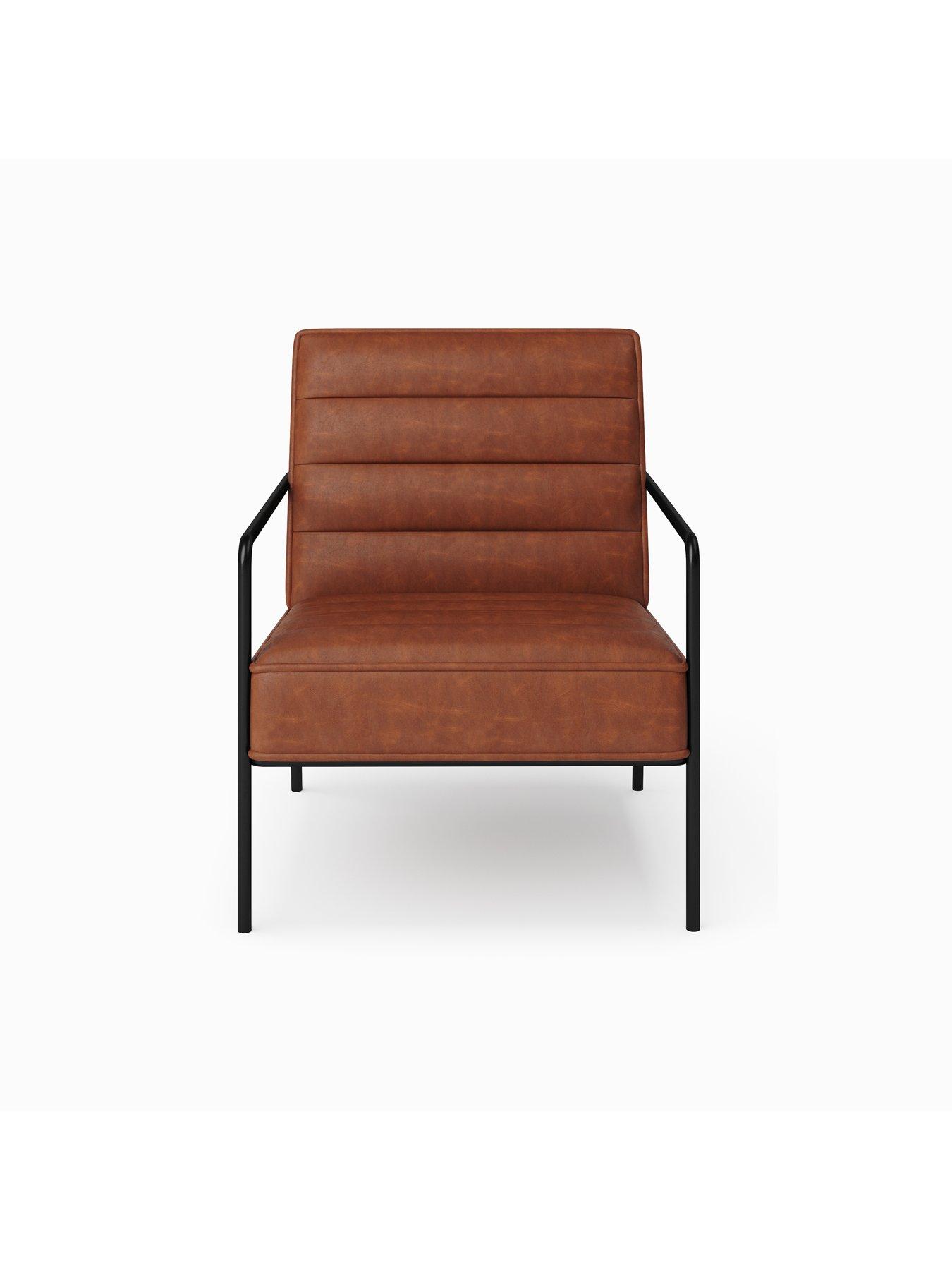  image of dorel-home-bookham-faux-leather-accent-chair