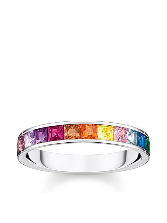front image of thomas-sabo-ring-with-colourful-stones