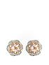  image of love-gem-9ct-rose-gold-morganite-and-diamond-halo-stud-earrings