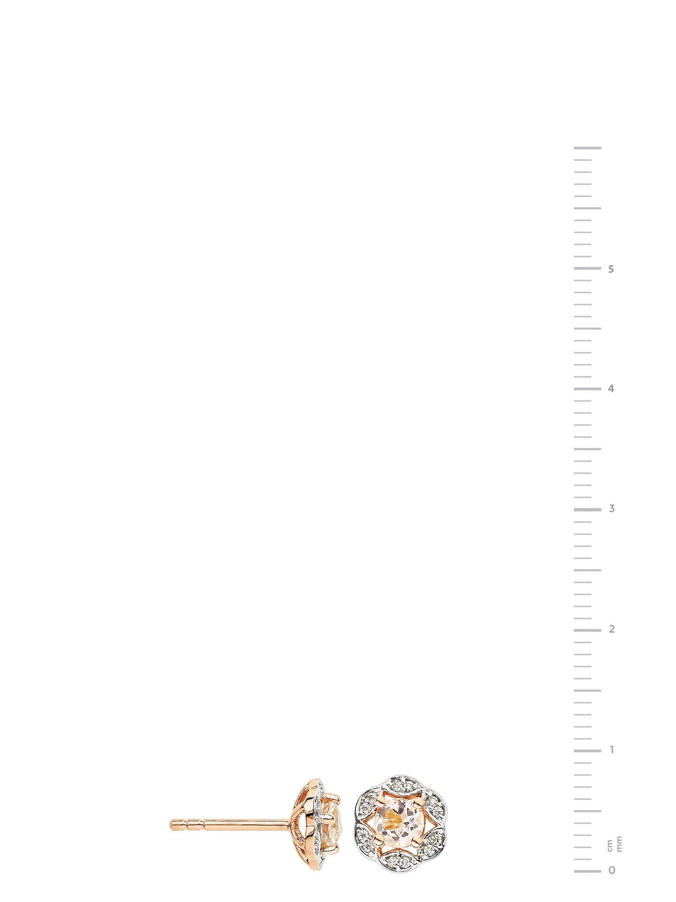  image of love-gem-9ct-rose-gold-morganite-and-diamond-halo-stud-earrings