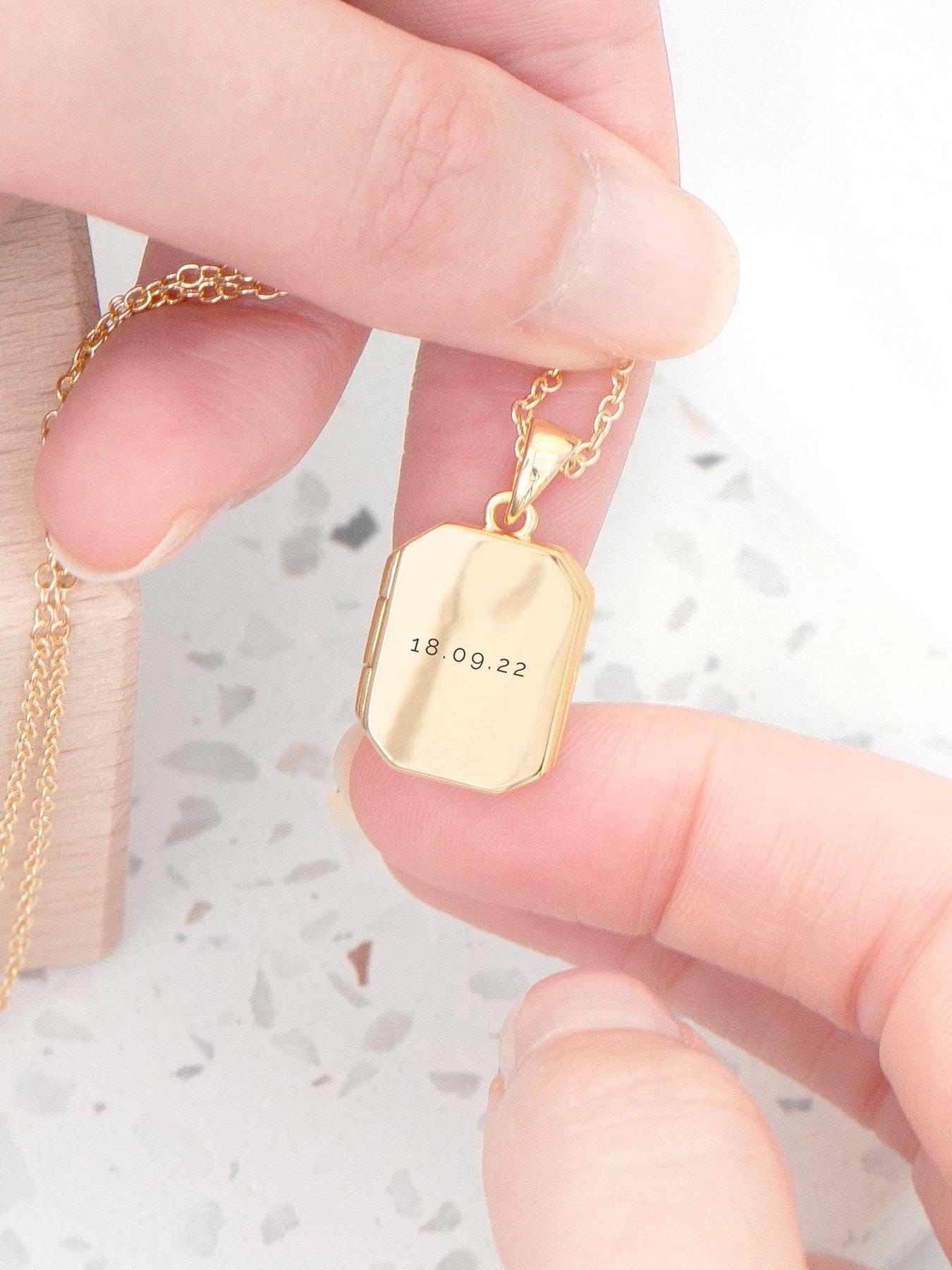  image of treat-republic-personalised-rectangular-photo-locket-gold