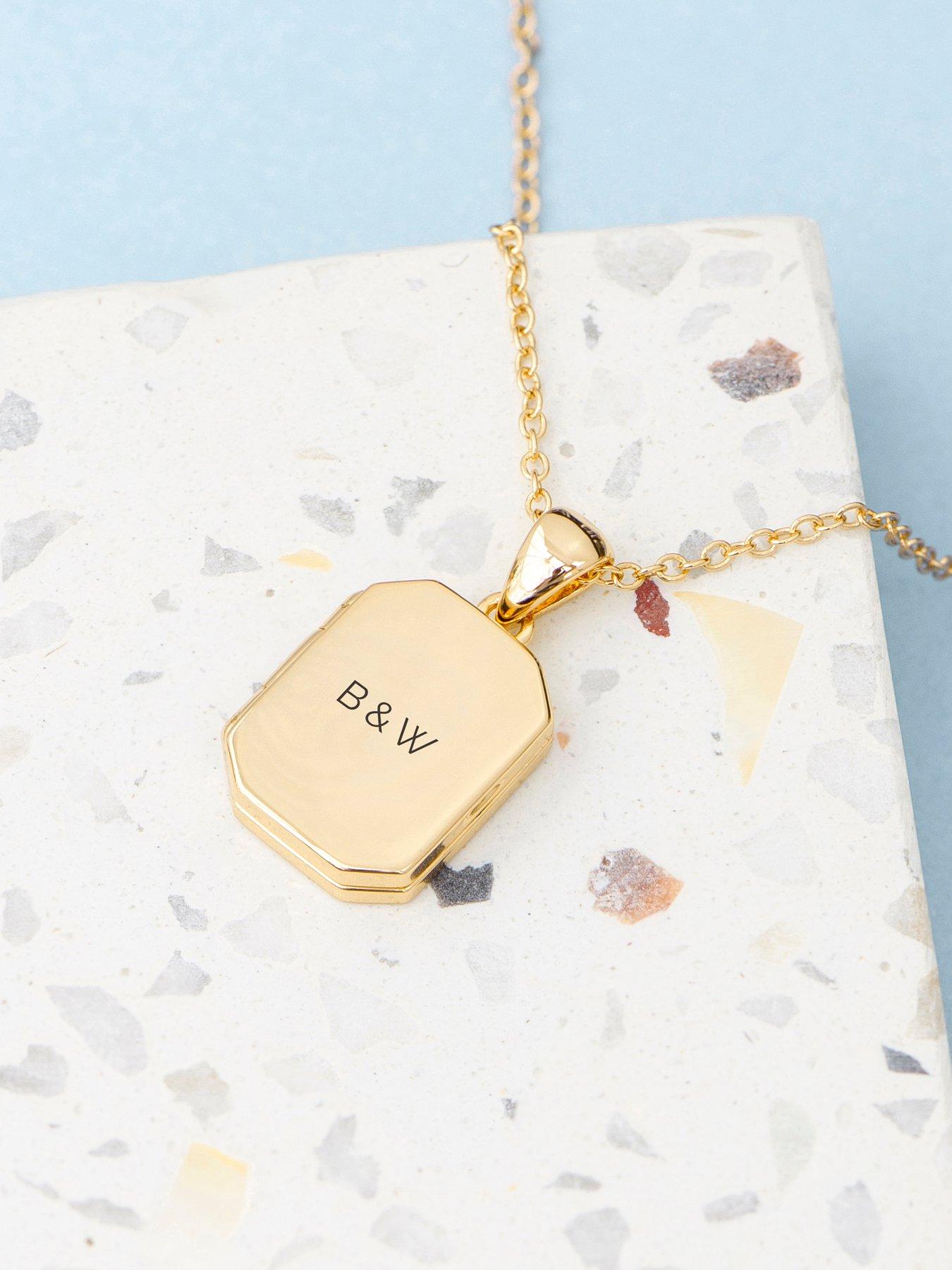  image of treat-republic-personalised-rectangular-photo-locket-gold