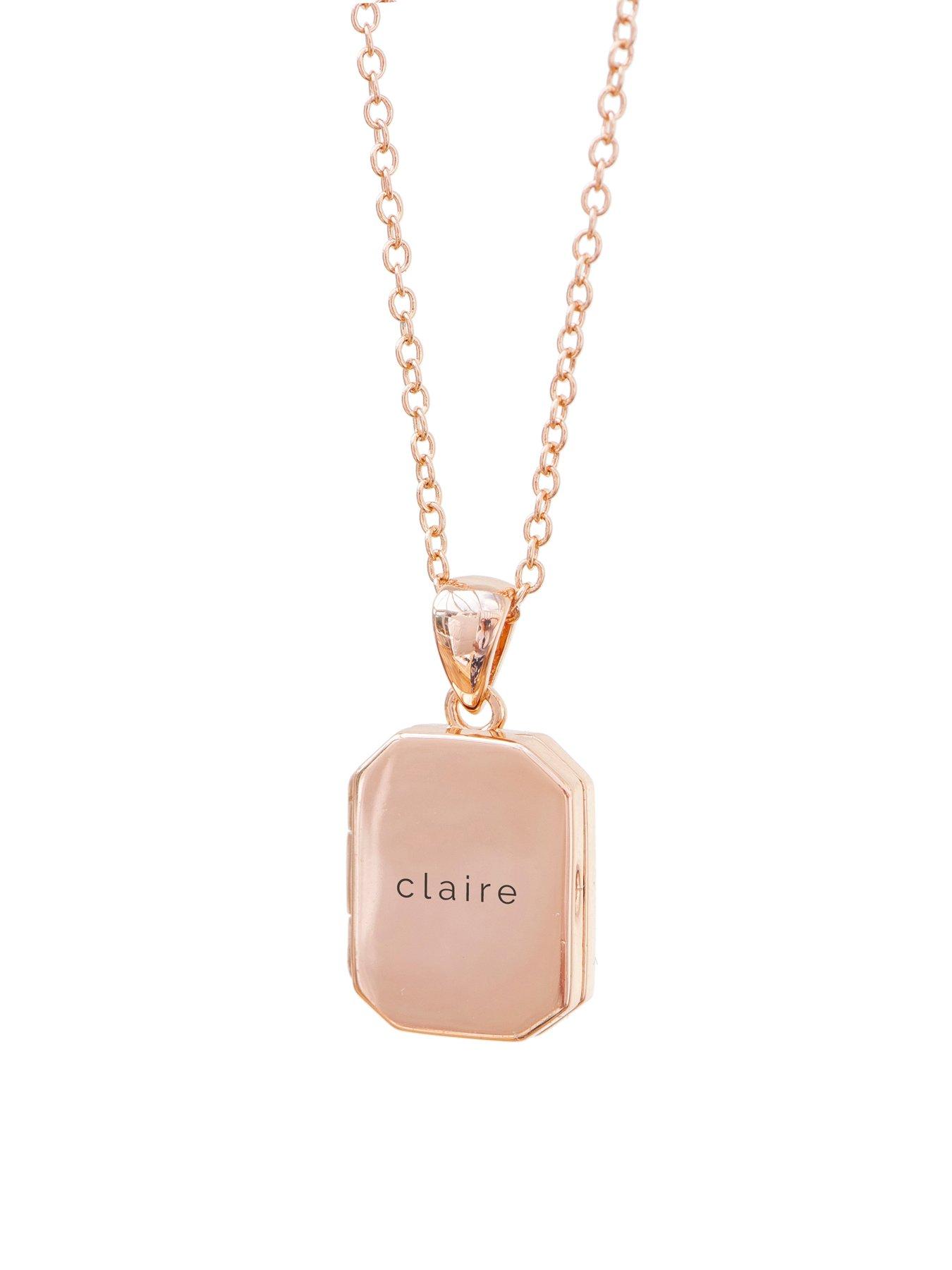  image of treat-republic-personalised-rectangular-photo-locket-rose-gold