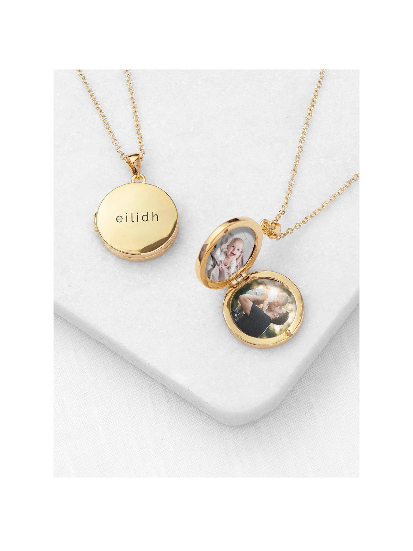 front image of treat-republic-personalised-round-photo-locket-gold