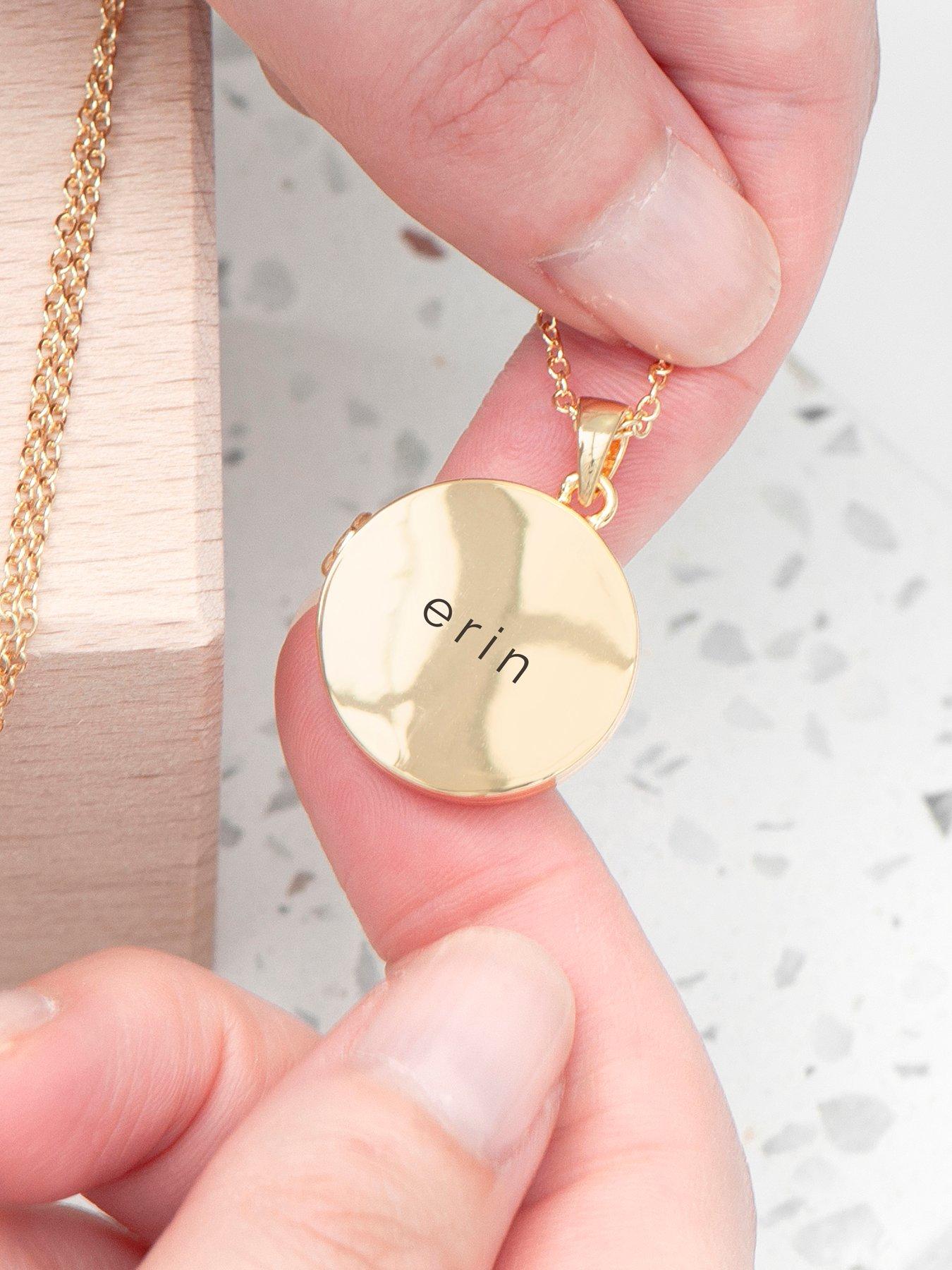 stillFront image of treat-republic-personalised-round-photo-locket-gold
