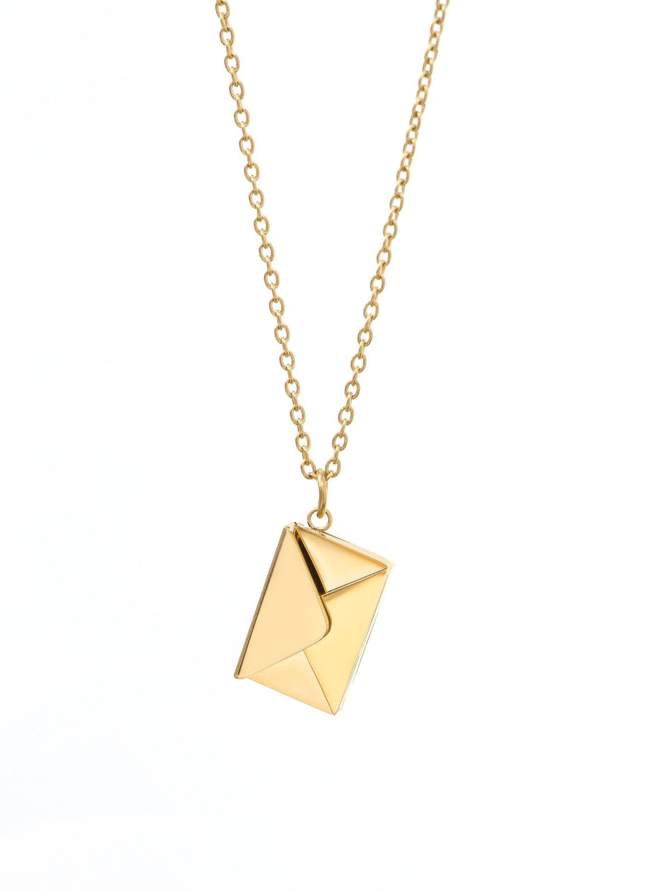 Image 5 of 5 of Treat Republic Personalised Secret Message Envelope Necklace - Gold