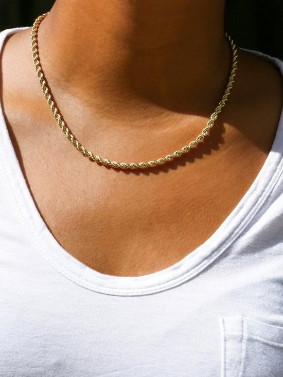 stillFront image of love-gold-9ct-yellow-gold-sterling-silver-bonded-rope-chain