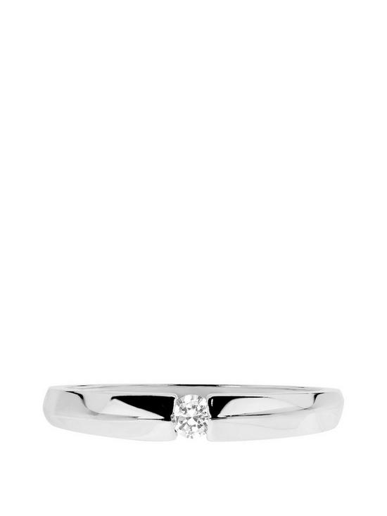 stillFront image of love-gold-9ct-white-gold-cubic-zirconia-band-ring