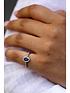  image of love-diamond-9ct-white-gold-oval-created-sapphire-and-010ct-diamond-ring