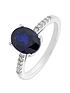  image of love-gem-9ct-white-gold-97mm-created-sapphire-and-015ct-diamond-ring