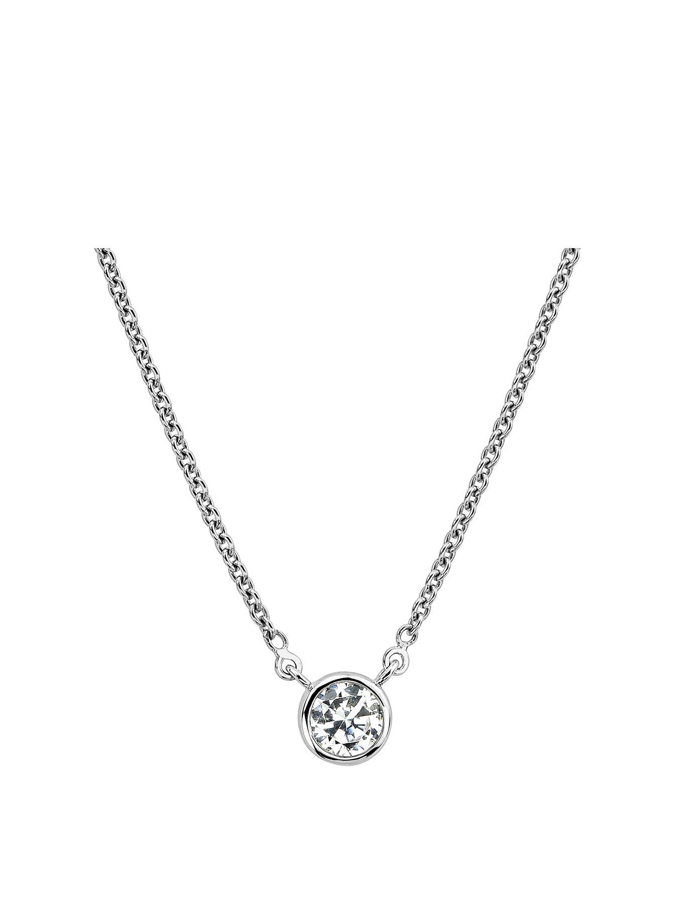 undefined Felicity Created Brilliance 9ct Gold 0.20ct Diamond Solitaire Necklace 16 inch + 2 inch extender