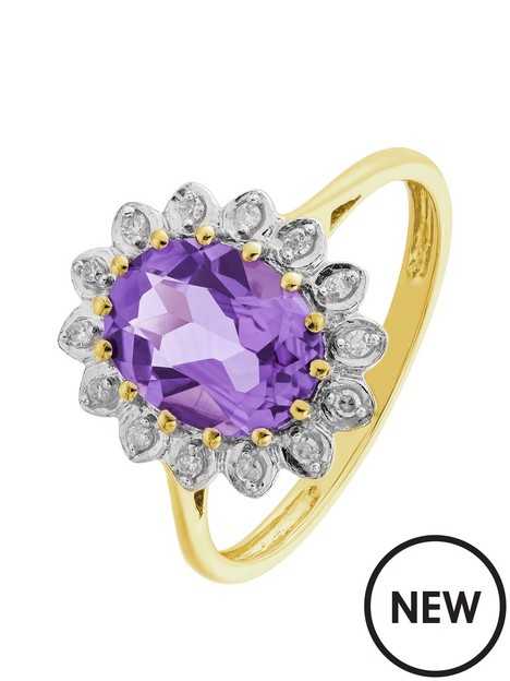 love-gem-9ct-yellow-gold-97-amethyst-and-diamond-cluster-ring