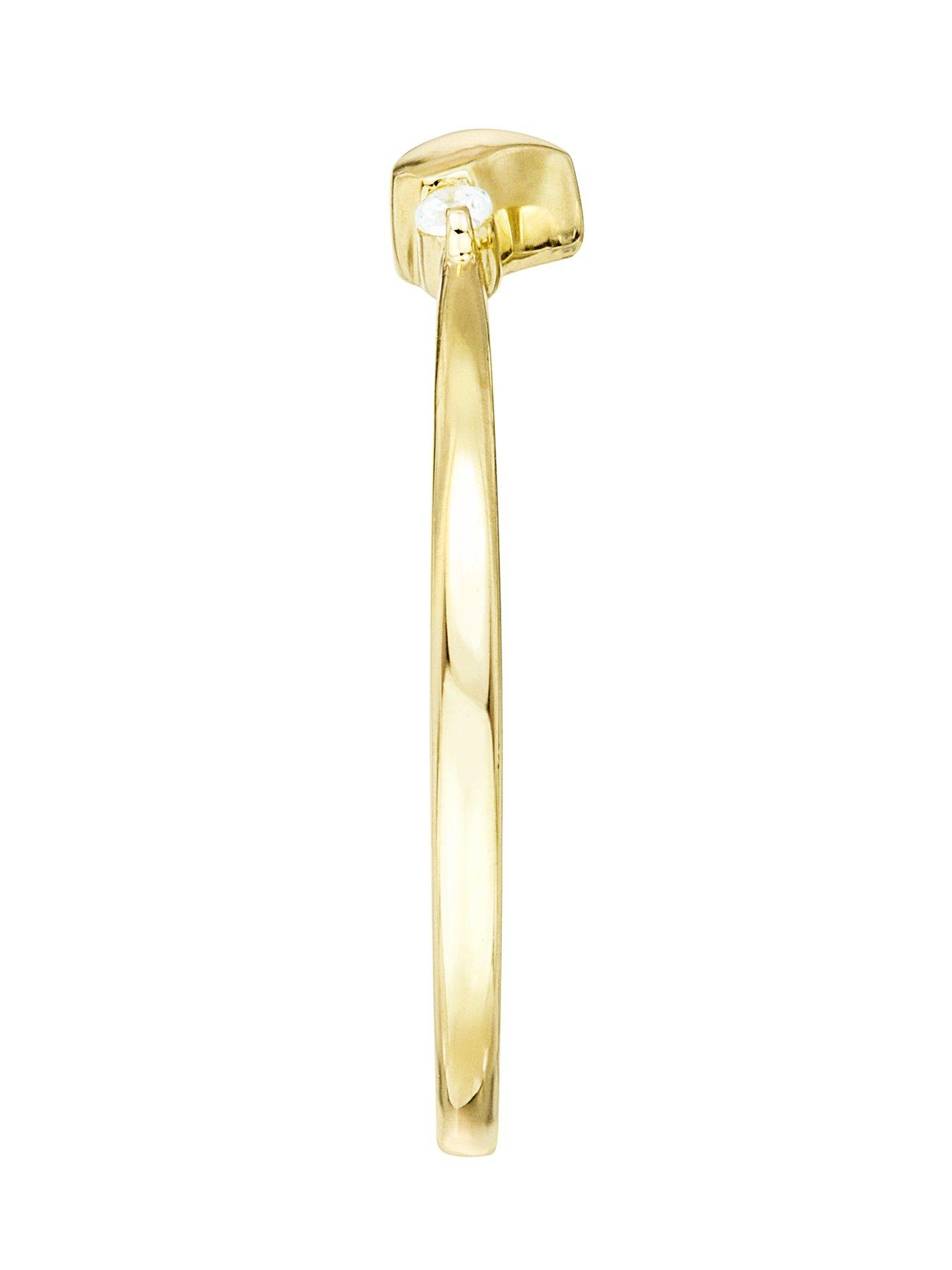  image of love-gold-9ct-yellow-gold-and-cubic-zirconia-delicate-heart-ring