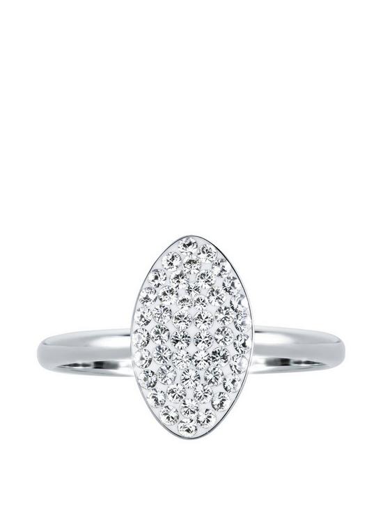 stillFront image of evoke-sterling-silver-crystal-oval-ring