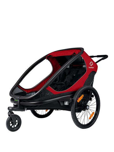 hamax-outback-twin-child-bike-trailer-red-black