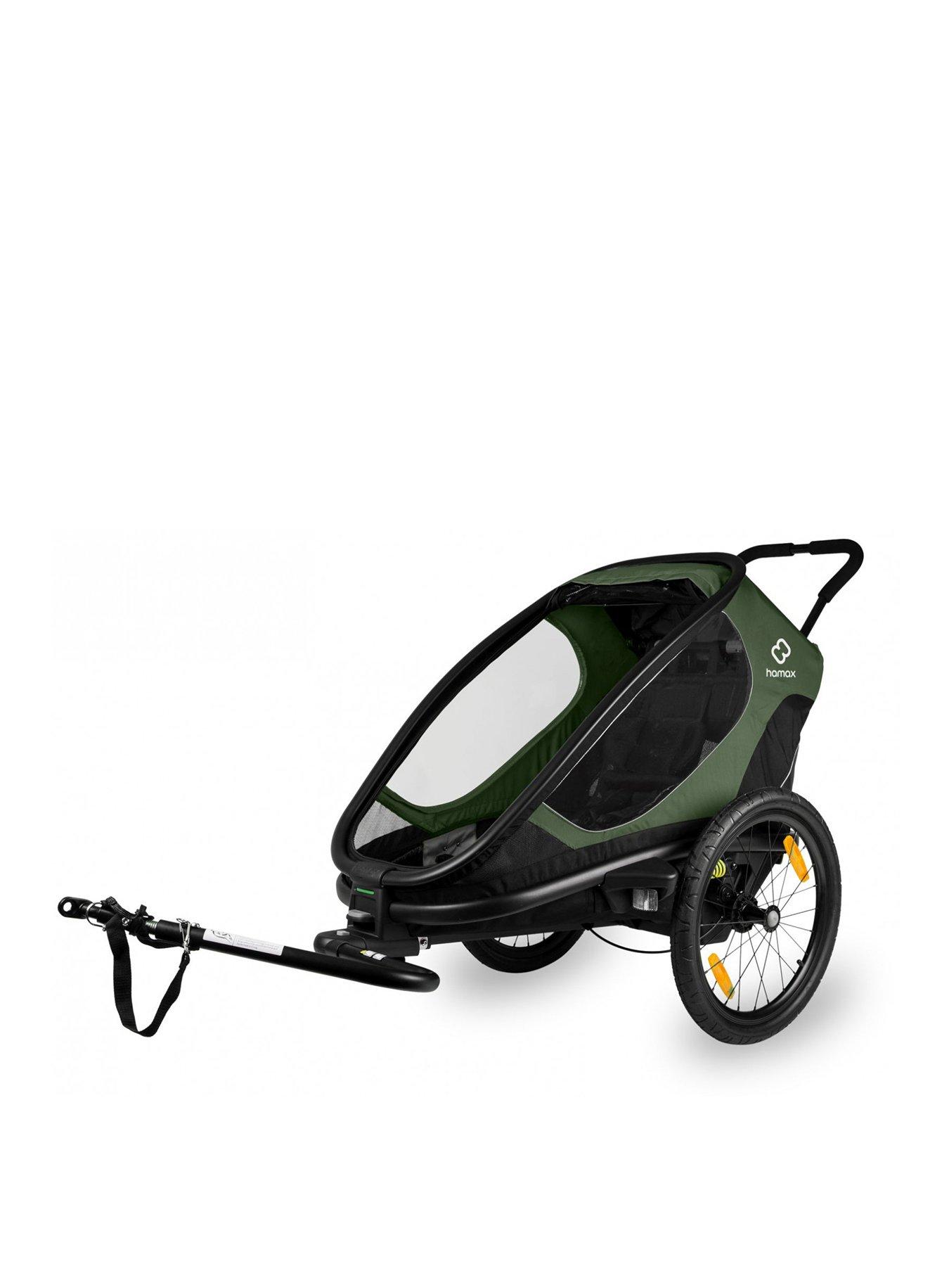  image of hamax-outback-one-child-bike-trailer-green-black