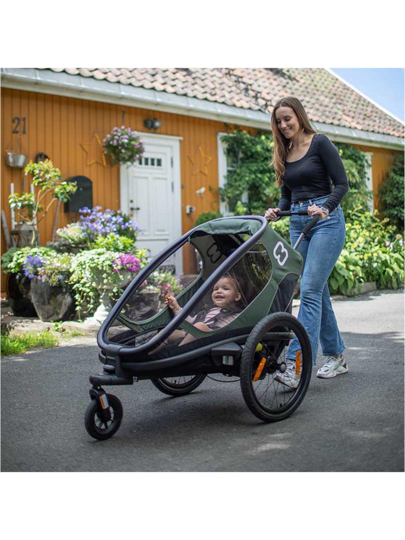  image of hamax-outback-one-child-bike-trailer-green-black