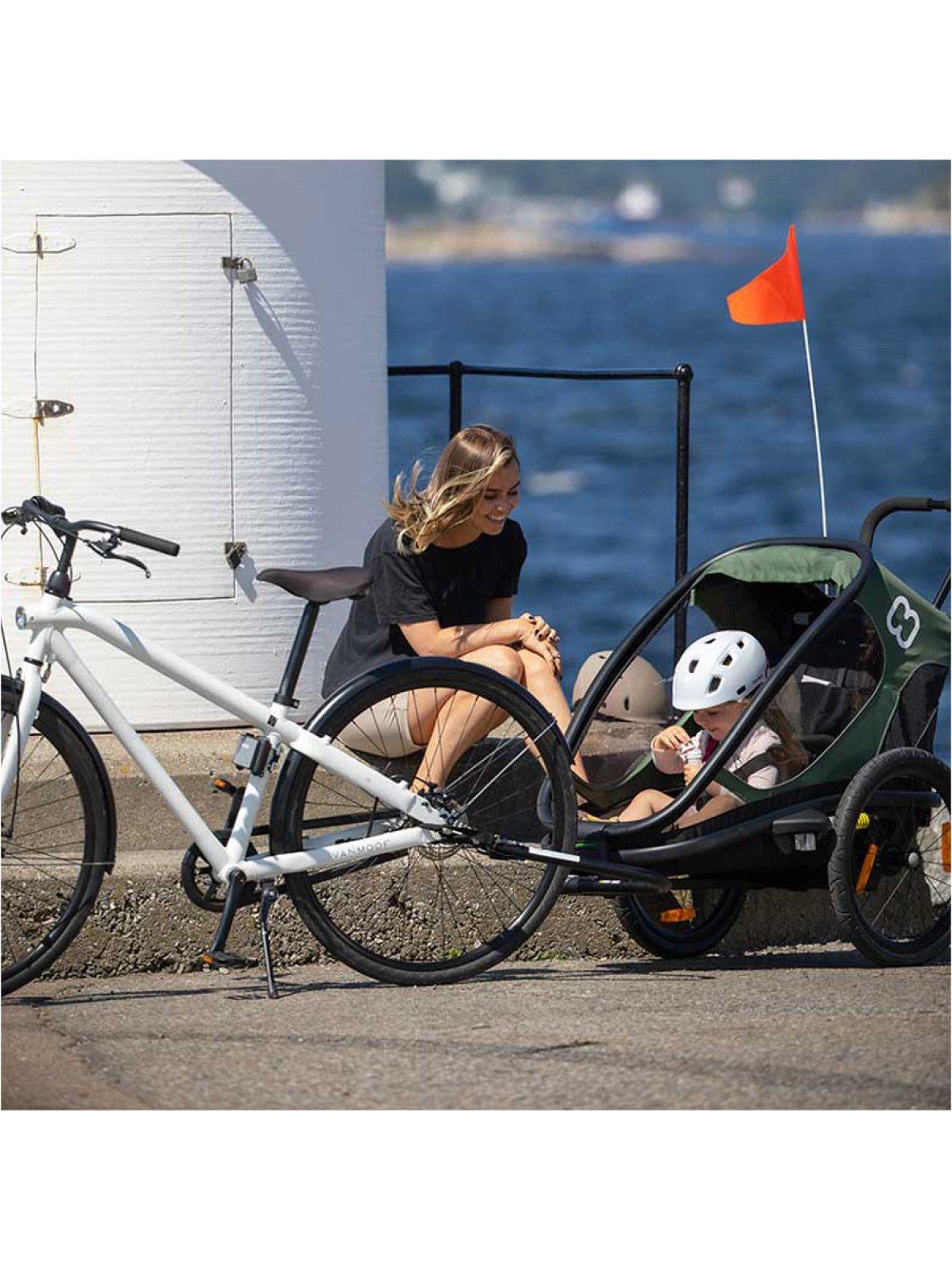  image of hamax-outback-one-child-bike-trailer-green-black