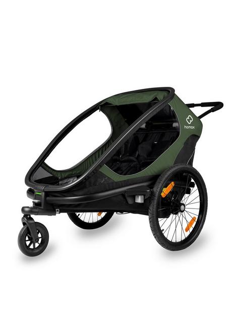 hamax-outback-twin-child-bike-trailer-green-black