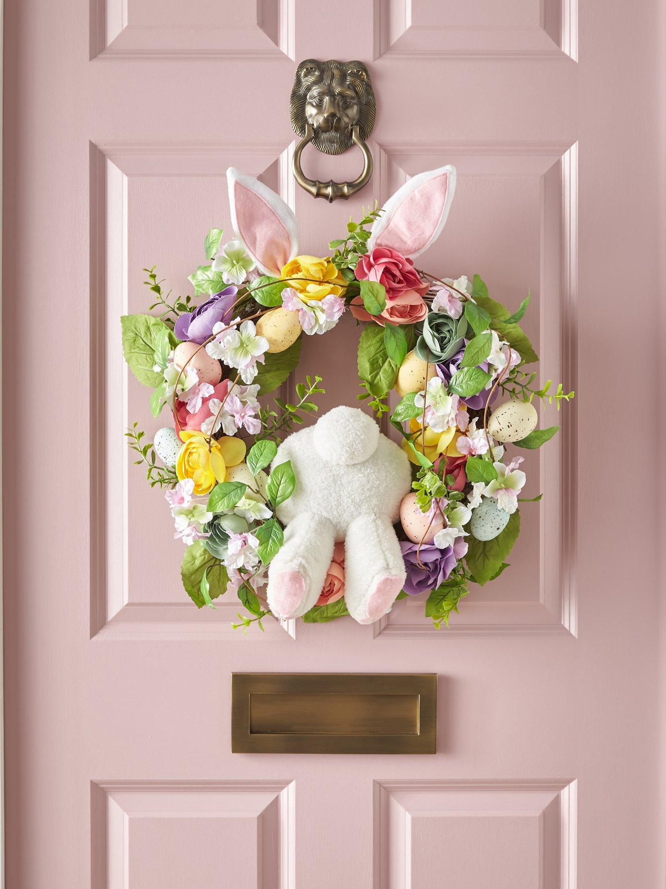 front image of very-home-22-easter-wreath-with-rabbit