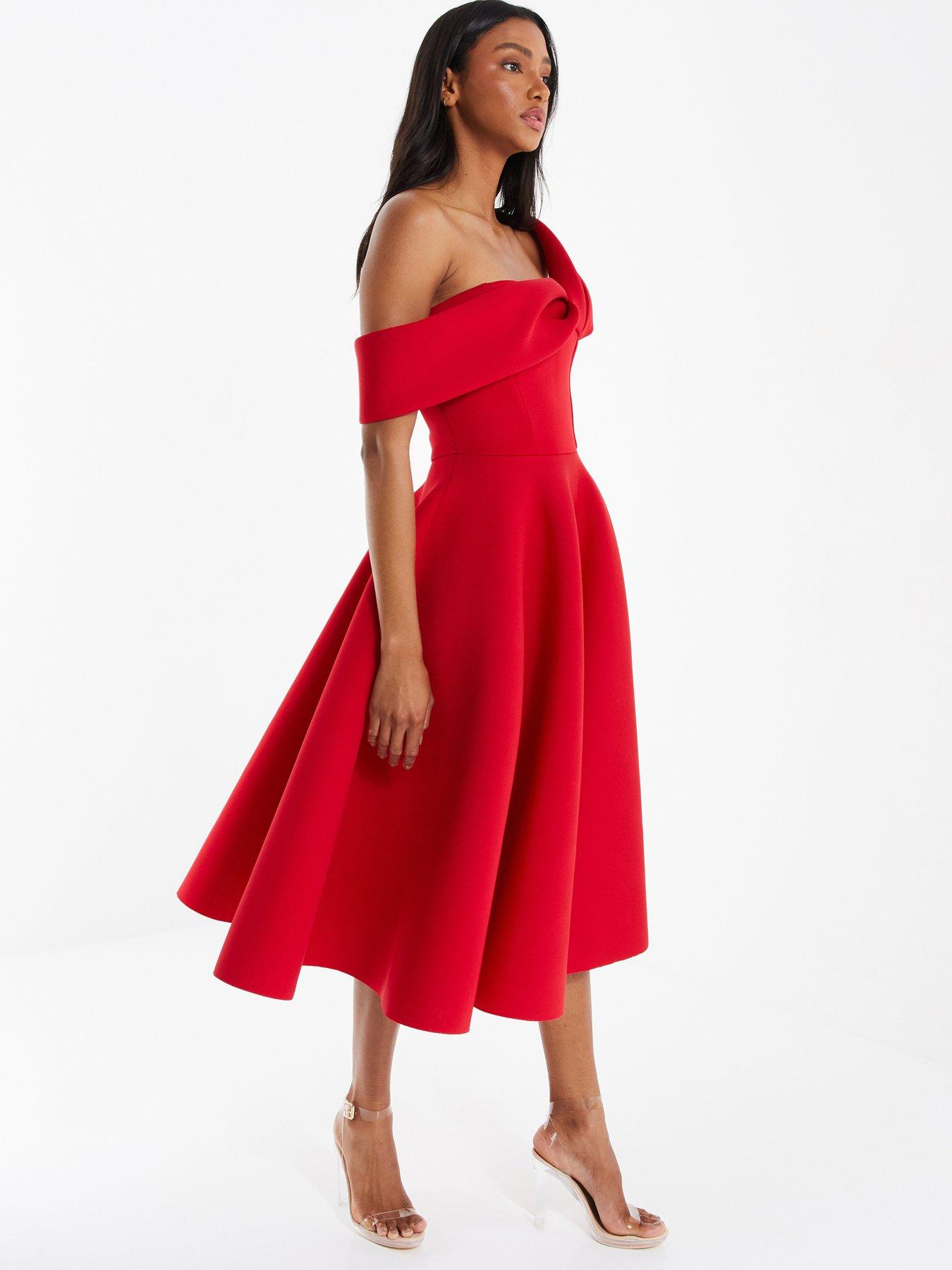 Strapless red skater outlet dress