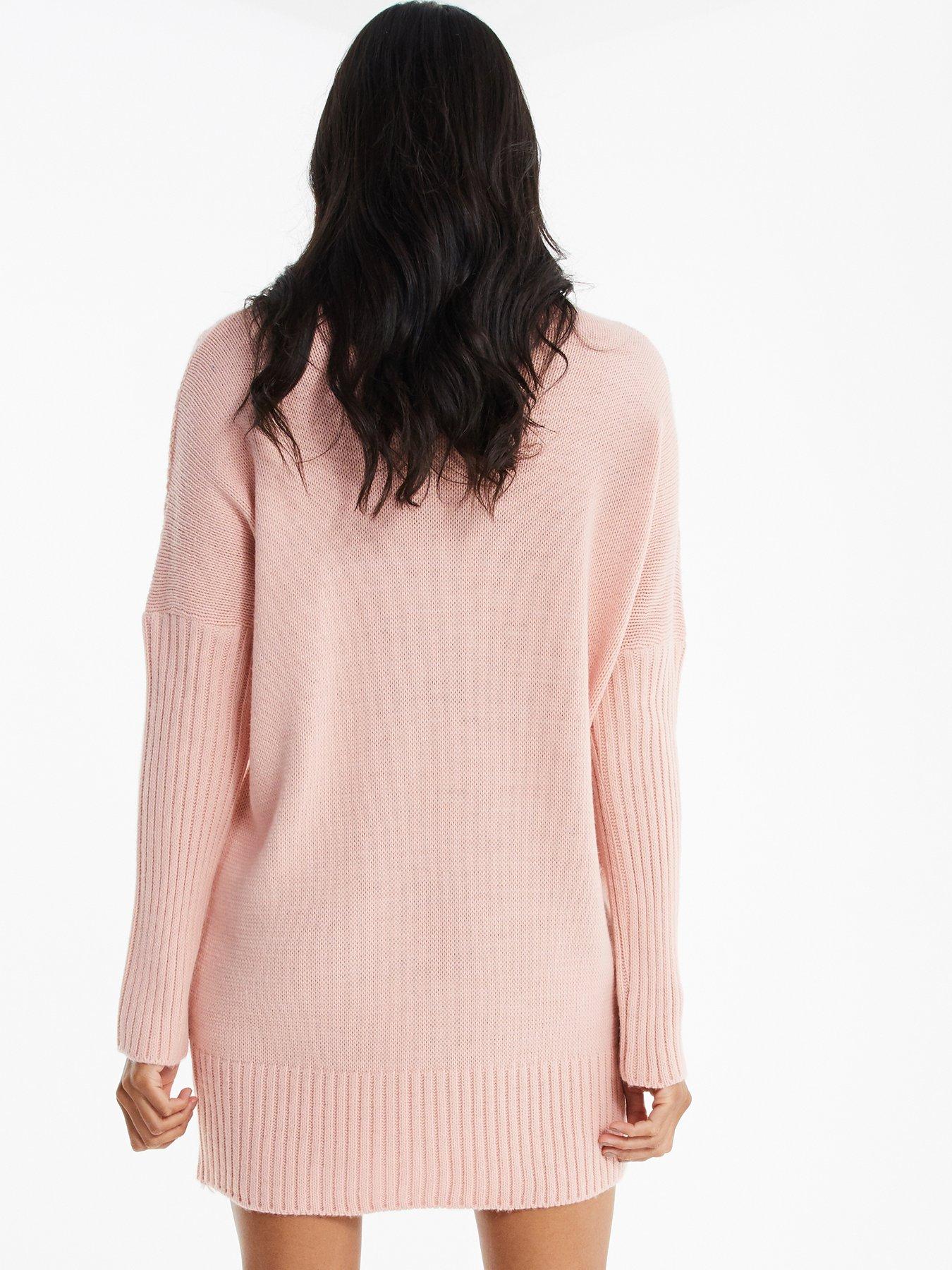 Quiz Knitted Pearl Mini Jumper Dress