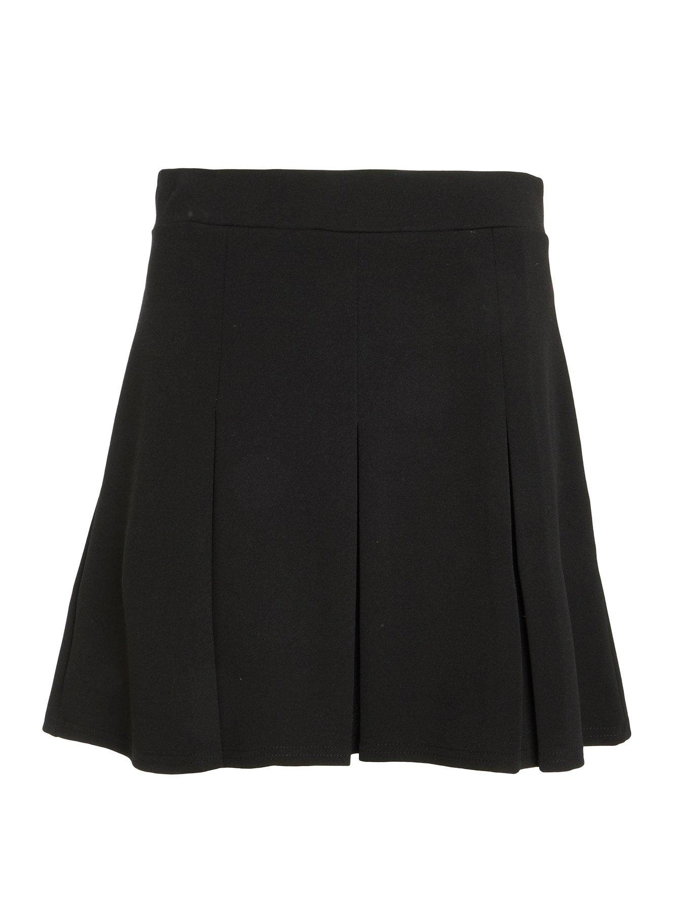 Quiz Pleated Skirt Black littlewoods