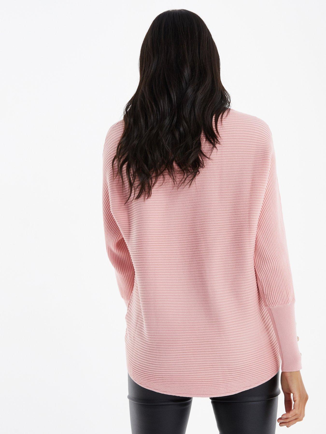 Light Knit Buttoned Jumper Light Pink